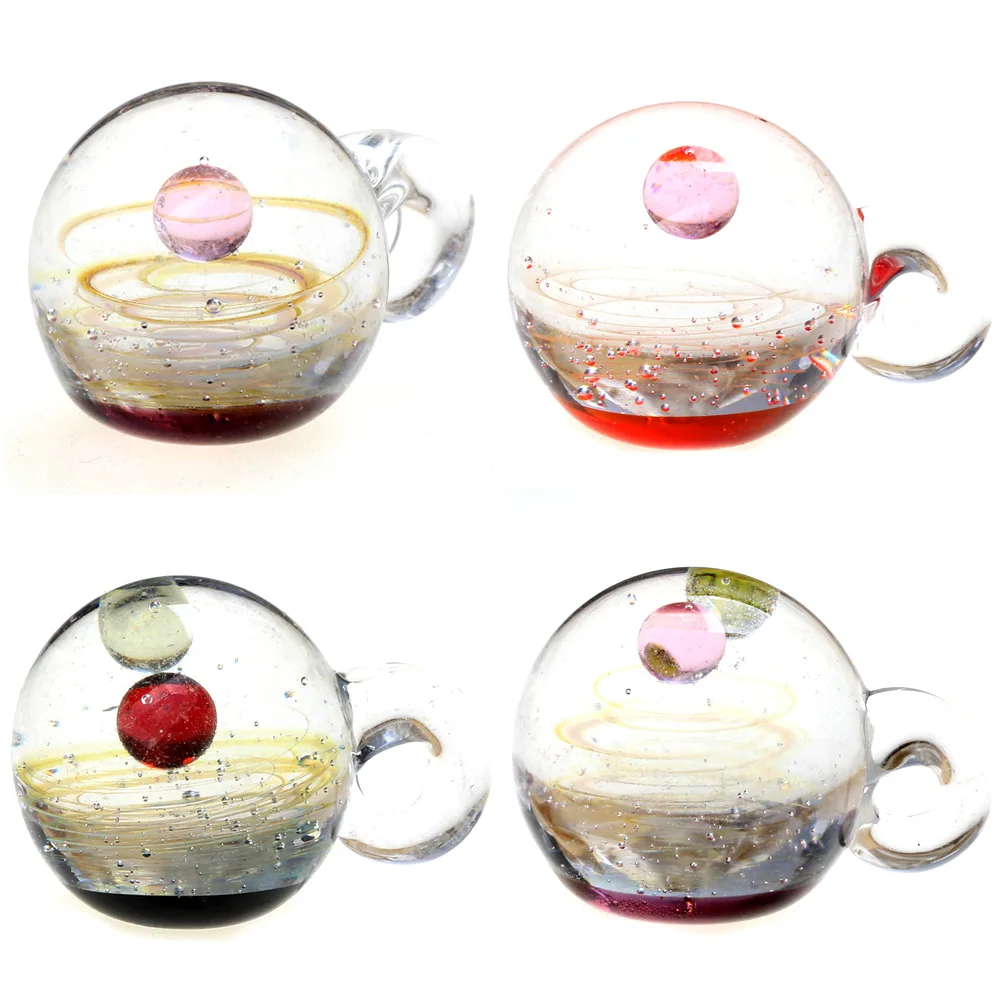 새로운 Lampwork 비즈 1PCS 직경 21MM 라운드 환상적인 별이 빛나는 은하계 모양 손으로 만든 유리 펜던트 DIY 쥬얼리 만들기