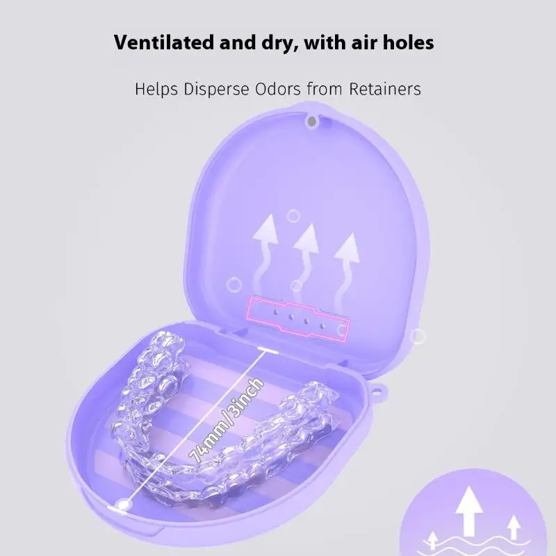 Dental Tray With Lanyard Orthodontic Braces Retainer Case False Denture Box Protective Vent Holes Teeth High Quality Durable