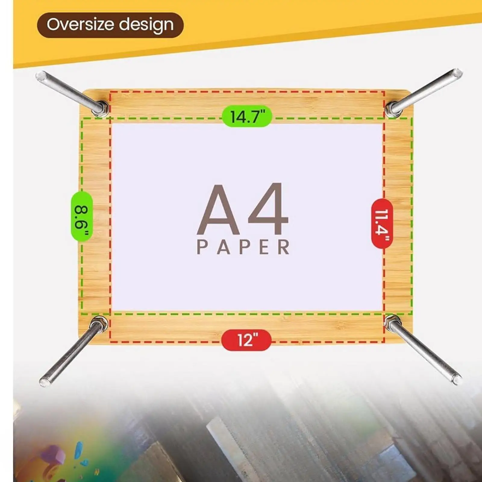 Bamboo Wood Book Press Binding Tool with Handle Portable Book Binding Machine for Home Office Desktop Photo Album Card DIY Gift