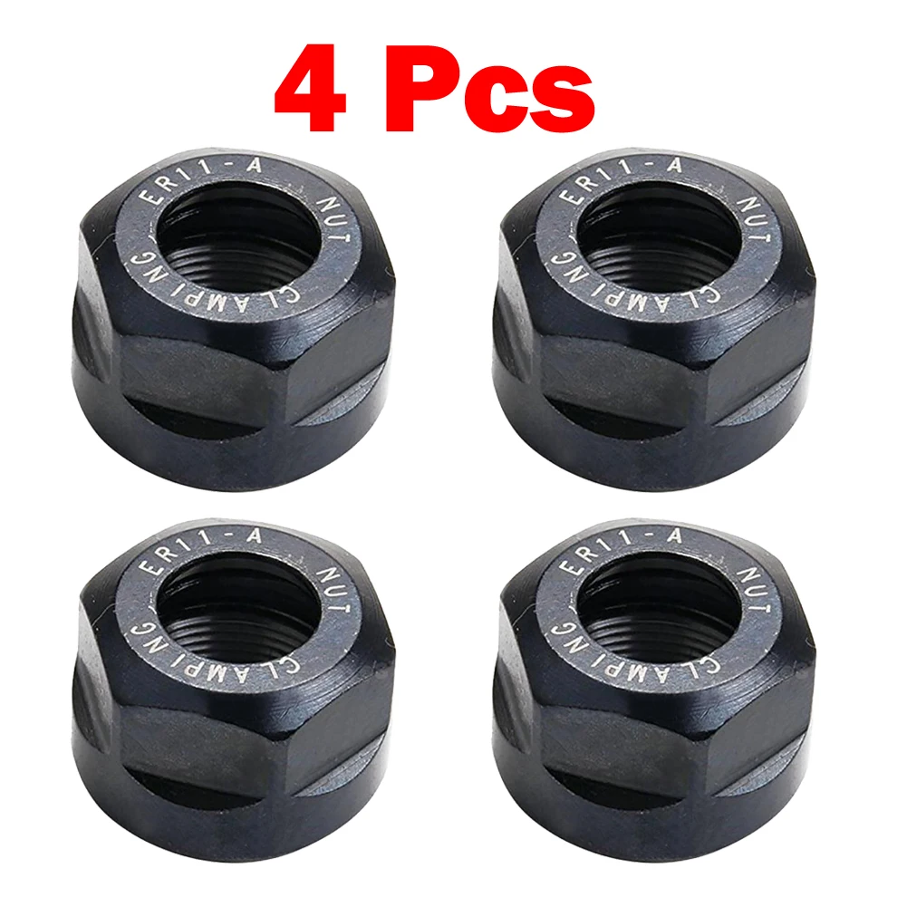 

4pcs Precision Balanced Collet Nut ER11 A Type NUT Collect Nut Clamping CNC Milling Holder Lathe Engraving Machine Clamping Nuts