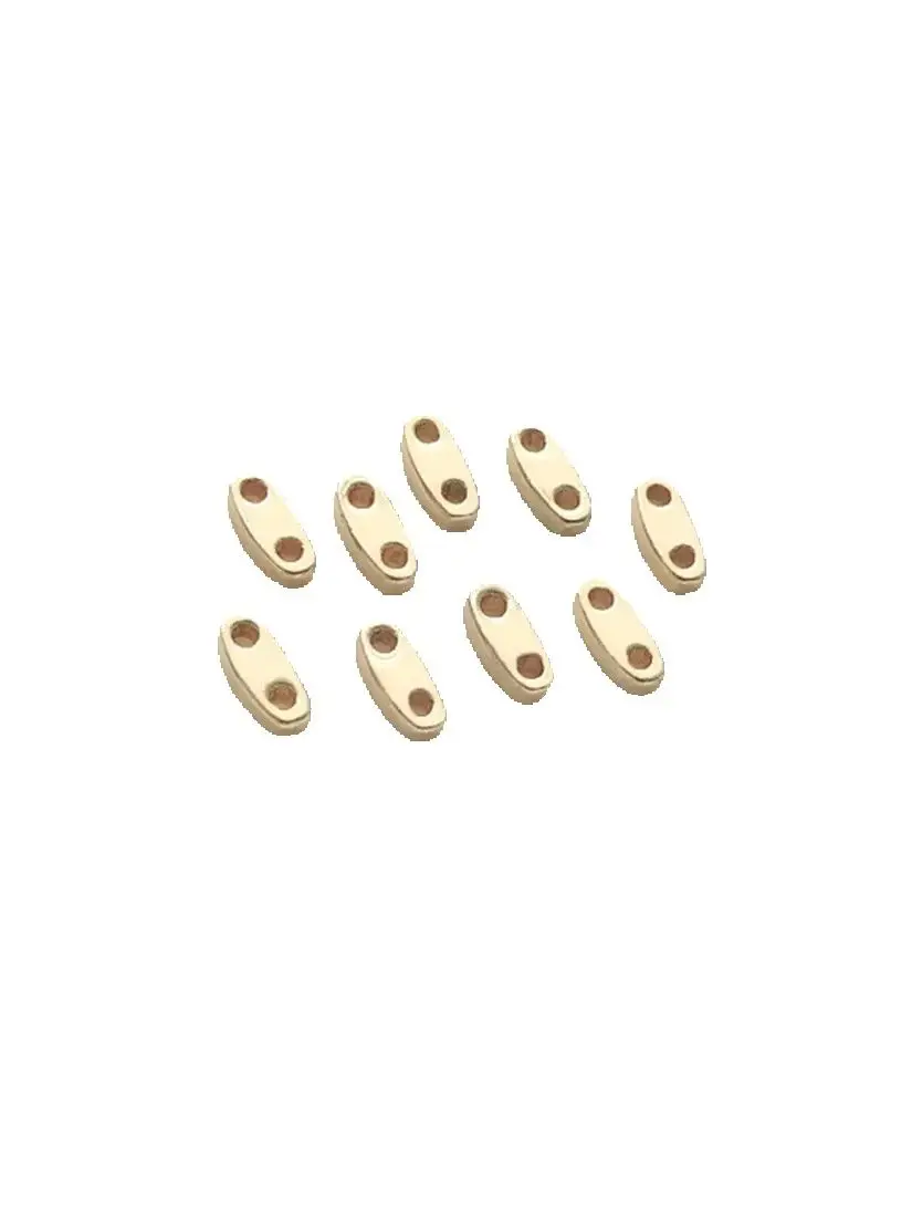 14K Gold-coated Double-row Millet Bead Spacer Accessories Double-hole Spacer Diy Handmade Beaded Bracelet Jewelry Materials C279