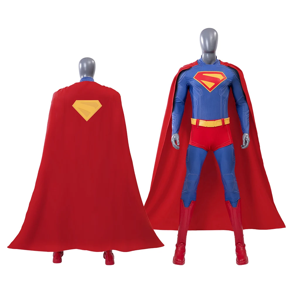 

Red Blue Cape Superhero Bodysuit Cosplay Costume Premium Quality Full Set M-XXL Halloween Christmas Comic Con