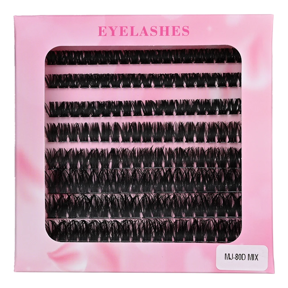 MJ 50D 60D 80D Mixed Tray Individual Lashes 3D Russia Volume Eye Lashes Soft Natural Lashes Mink Lash Cluster False Eyelashes image 6