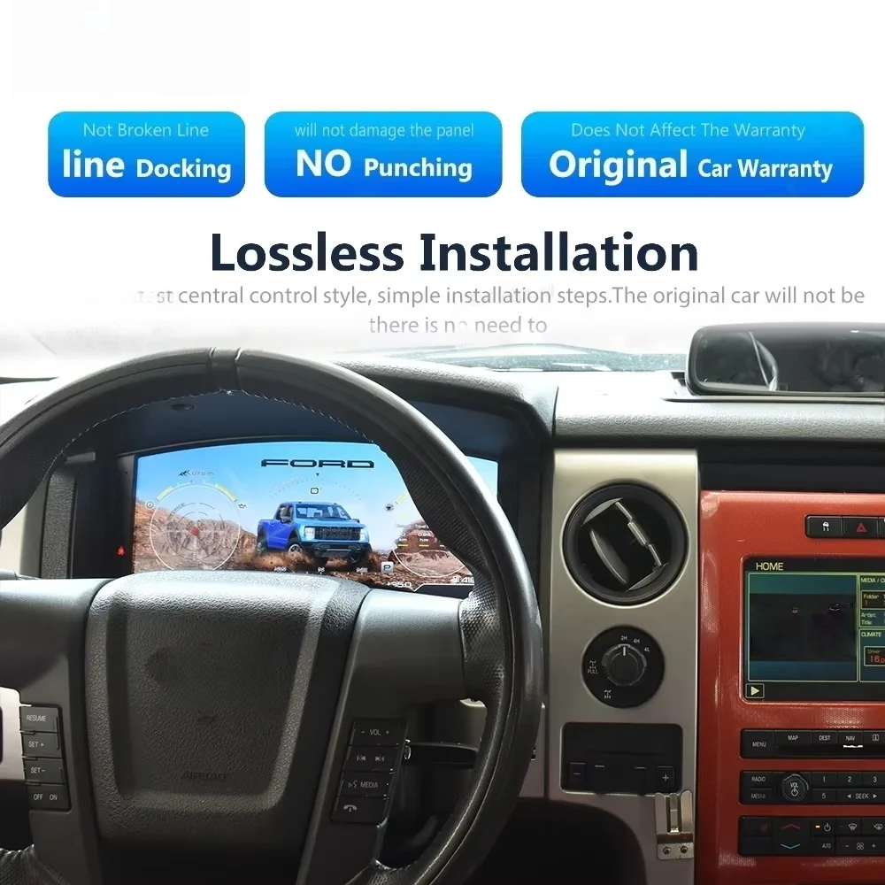 

Цифровая приборная панель LSH Car LCD Stereo для Ford Raptor F150 2009-2012, оригинальные виртуальные спидометры, приборная панель на Linux