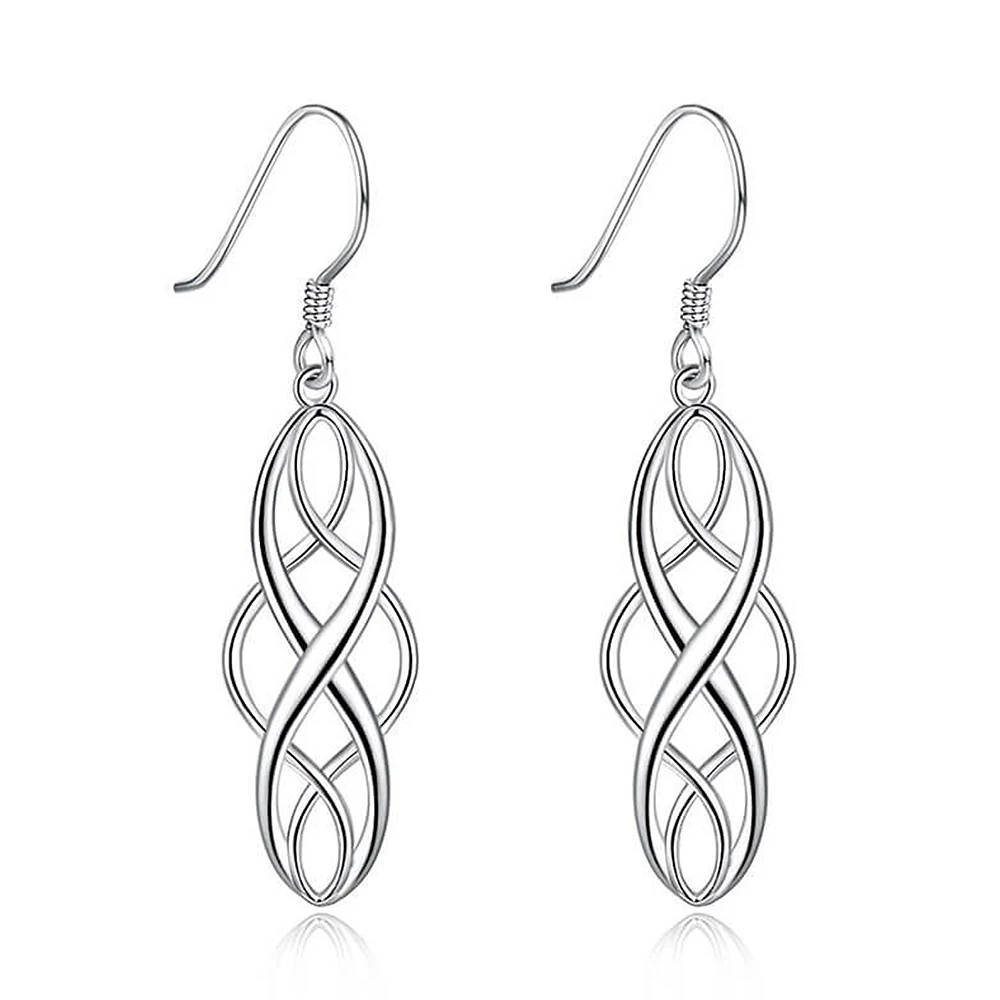 Huitan Minimalistische, aushöhlen, baumelnde Ohrringe für Damen, Metall, silberfarben, modisch, kontrahiert, Damen-Accessoires, einfacher Schmuck