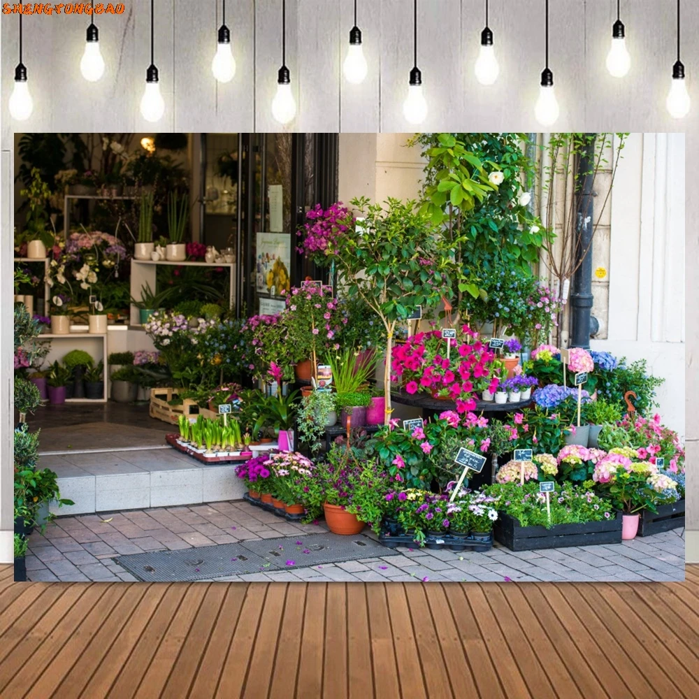 Spring Summer Village Town Photography Backdrop Spring Stone House Natural Scenery Room Decor Photographic Background Props