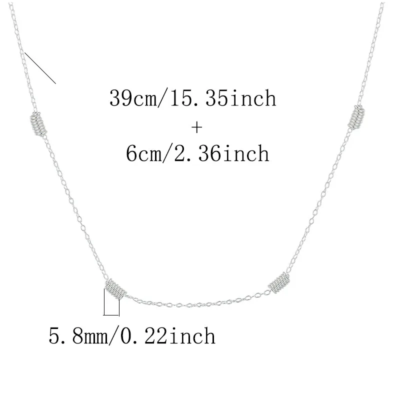 925 Sterling Silver Sparkling Rice Grain Women's Necklace Hypoallergenic Fashion Jewelry Gifts Suitable for Women's Holiday Gift