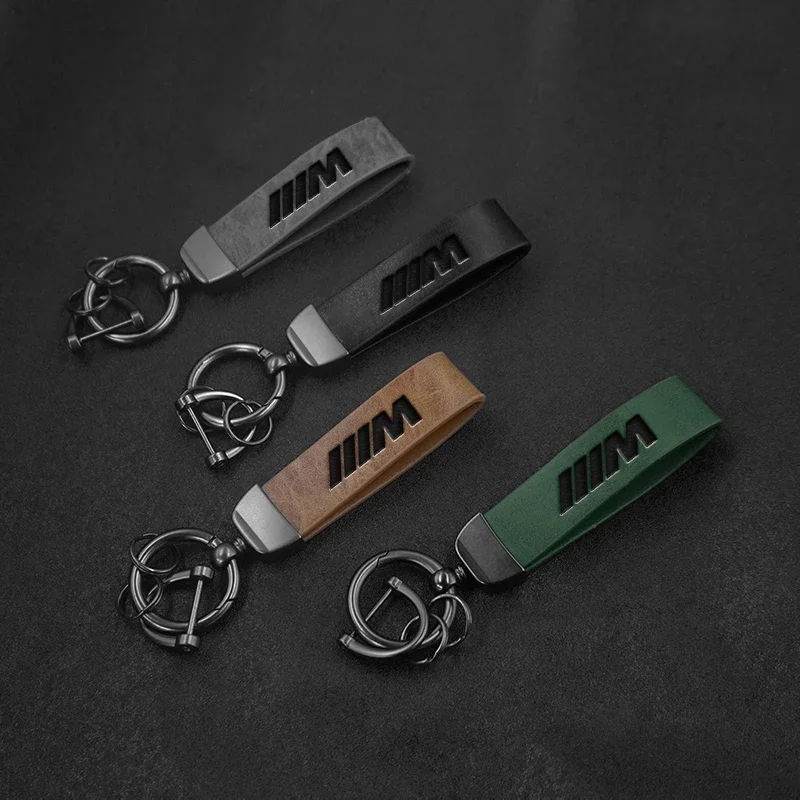 Metal Leather Car Keychain Anti-Lost Keyring Pendant Lanyard For BMW M Performance E46 E90 E60 F10 F30 E39 E36 F20 E87 G30 E92