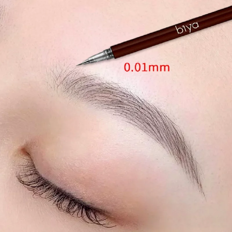 Nieuwe 0.01Mm Ultra Fijne Wenkbrauwen Pen Professionele Waterdichte Zweetbestendige Vloeibare Wenkbrauw Potlood Langdurige Make-Up Microblading