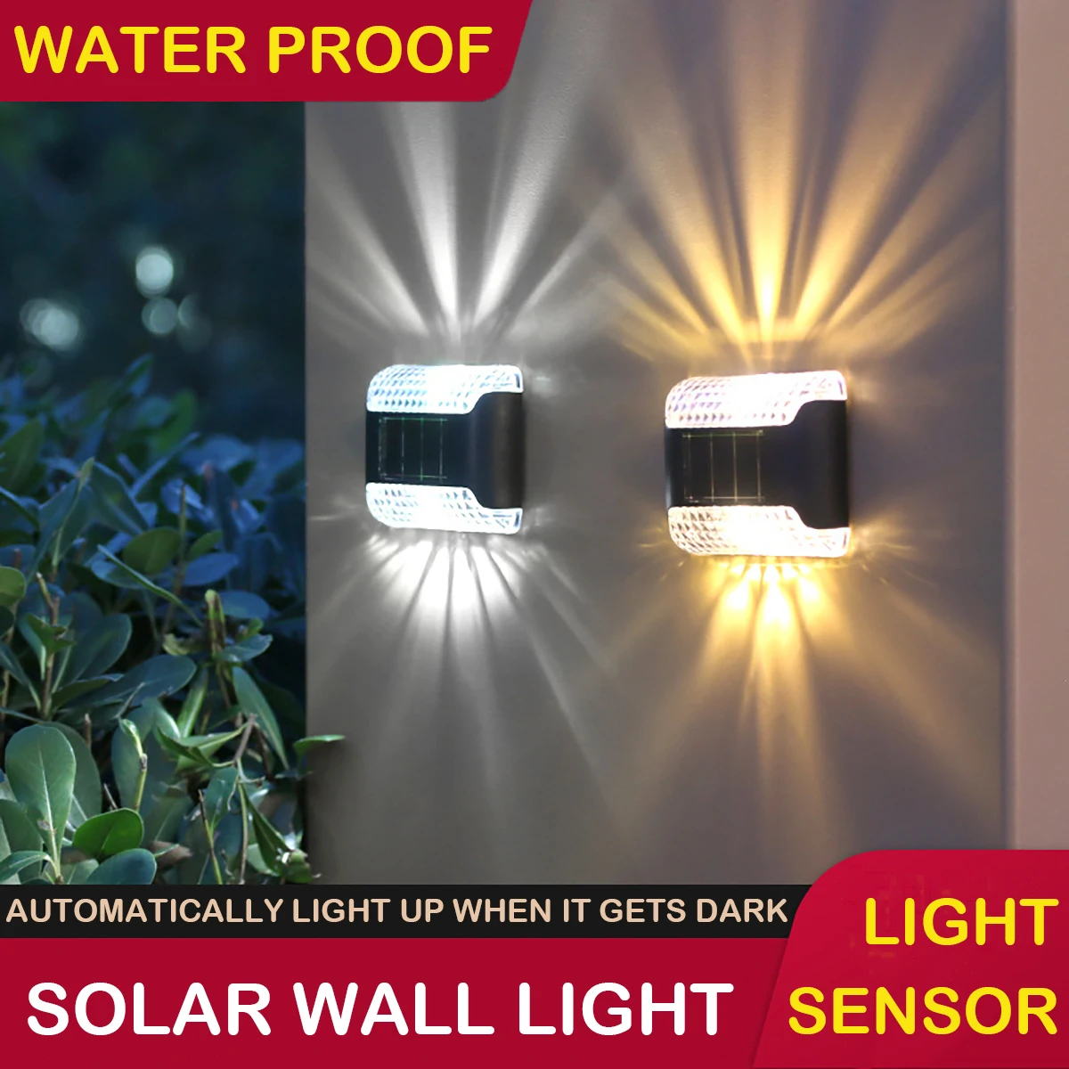 Waterproof Solar LED Outdoor Up Down Lights Wall Lamp Garden Decor Lamp For Path Yard