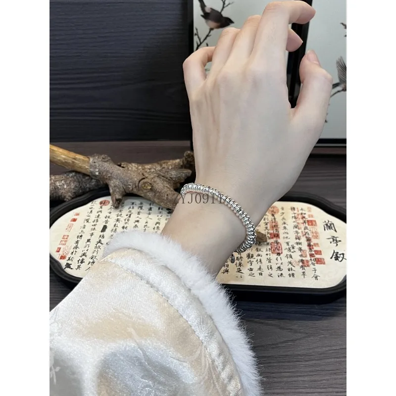 الصلبة جيان قفل أمان الفضة الاسترليني ملفوف سوار جديد عيد ميلاد الصينية حسن الحظ حبل أحمر سوار
