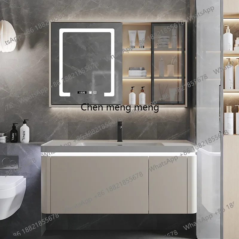 M178 New Circular Arc Bathroom Cabinet Integrated Basin Bathroom Cabinet Hanging Right Bathroom Furniture