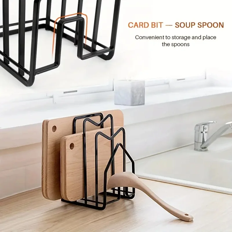 

Storage Solutions for Kitchen Countertops, Cutting Board Racks, And Organizers for Plates And Pot Lids, Space-Saving Home Organi