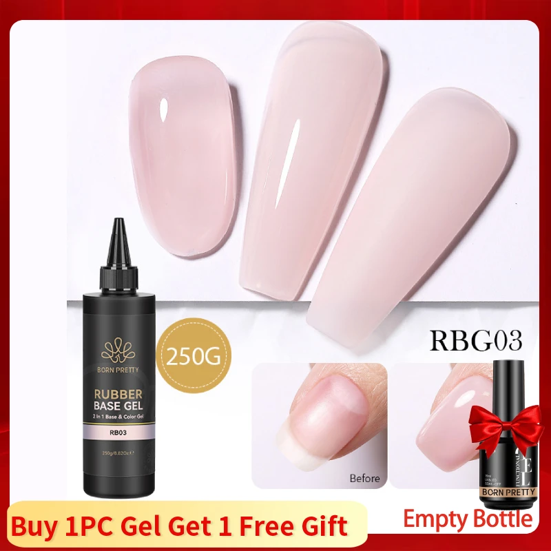 

BORN PRETTY 250g Jelly Color Rubber Base Gel Nail Polish Milky White Quick Building Extension Gel Soak Off Nail Art Hard Salon