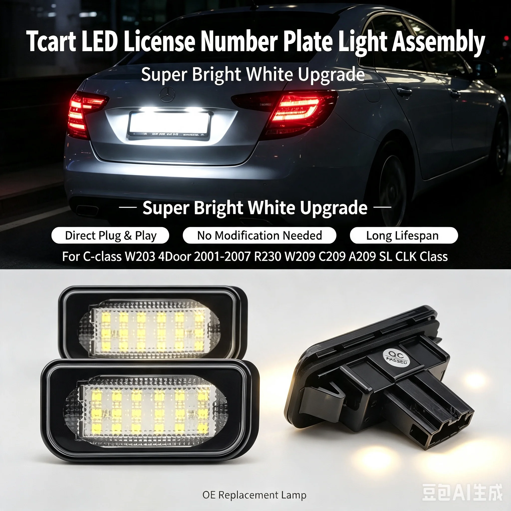 canbus-led-conjunto-de-luz-da-placa-de-identificacao-para-mercedes-benz-c-class-w203-4-portas-2001-2007-r230-w209-c209-a209-sl-clk-classe