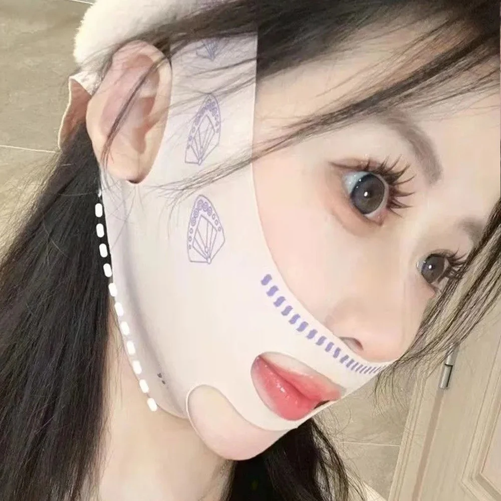 Dubbele Kin Reducer V-vormige Afslanken Gezichtsmasker Herbruikbare Gezichtsvormige UP Lift Masker Schoonheid Gezicht Beeldhouwen Slaap Maskers Make-up
