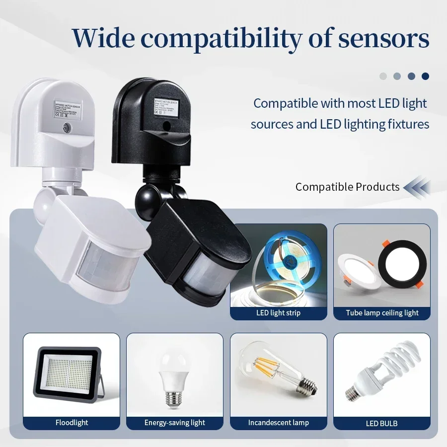 110-240V PIR Motion Sensor 12V Automatic Infrared Light Sensor Movement Detector Outdoor LED Light Switch Human Presence Sensor