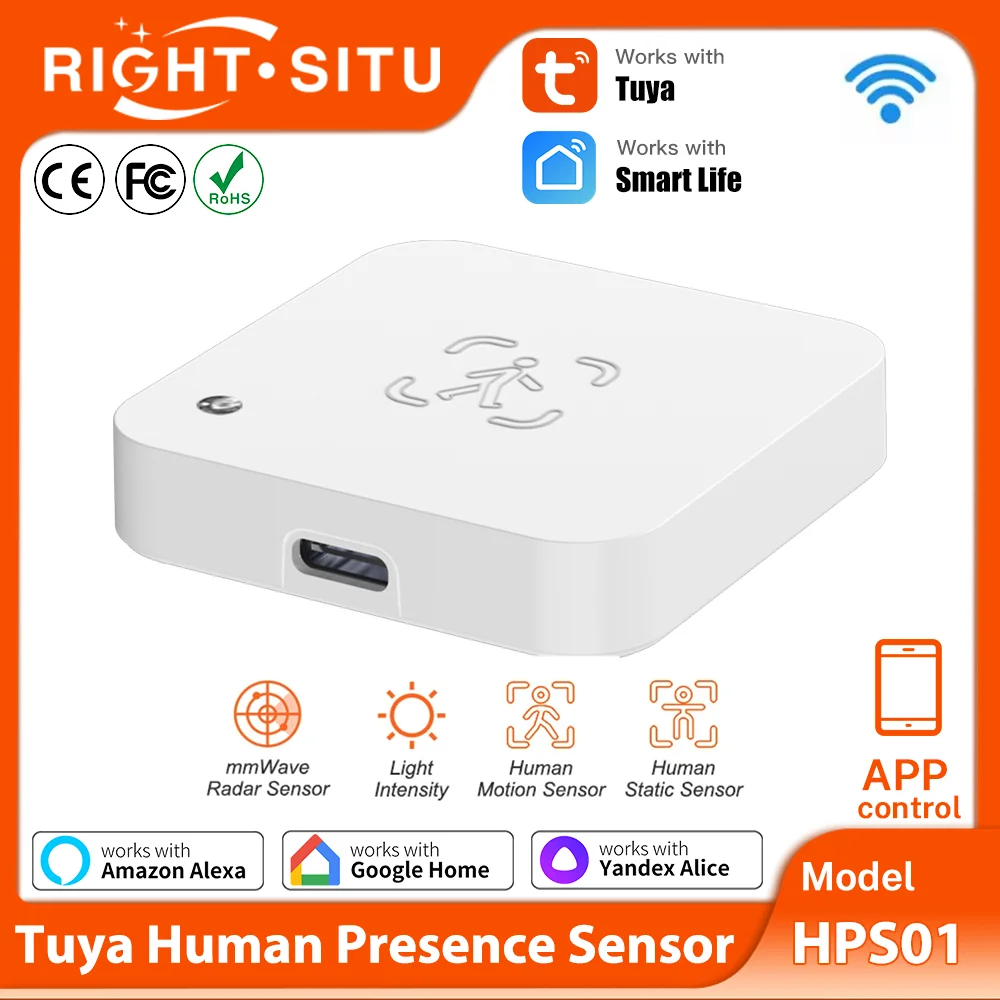 Tuya WiFi MmWave كاشف الرادار مستشعر الوجود البشري مع الإنارة يحل محل مستشعر PIR يعمل مع Yandex Alexa #1