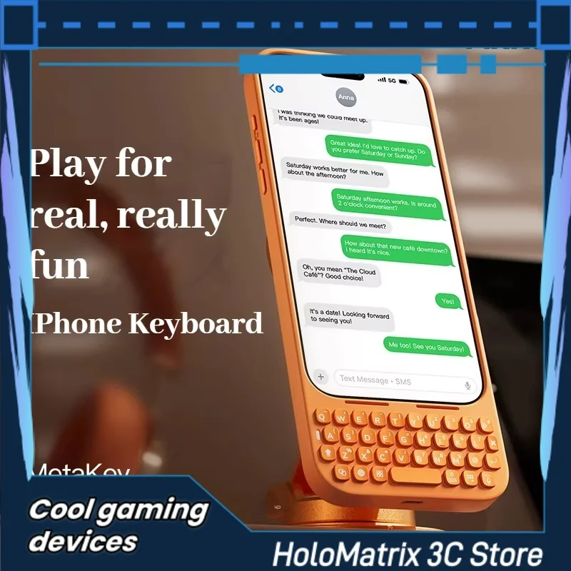 

New Akko Metakey Mobile Keyboard For Iphone 16/17 Pro Max Plug Play Backlit Key Controlled Page Flipping Protective Phone Case