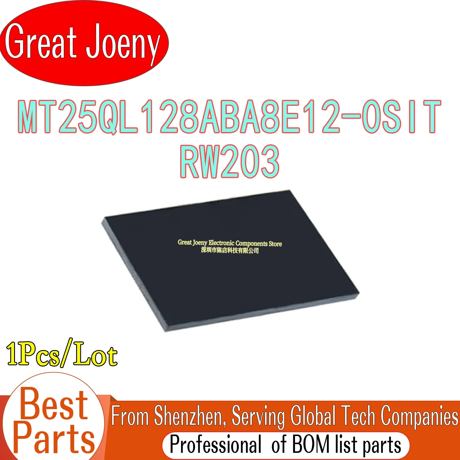 

100% New Original RW203 MT25QL128ABA8E12 MT25QL128ABA8E12-0SIT MT25QL128 IC FLASH Chip TPBGA-24 Chipset Bulk Best Price
