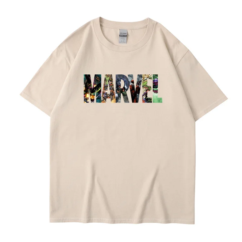 

Peripheral Short Sleeved Clothing Avengers Letter 2d Printed T-Shirt For Summer Men'S Loose And Trendy Brand Cotton T-Shirt Gift