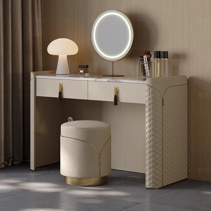 # # European Makeup Vanity Table Desk Mirror Bedroom Chair Dressing Table Wood Service Cosmetics Penteadeira Postmodern Furnitur