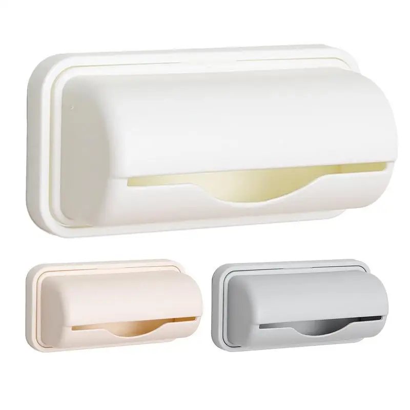 Wall-Mounted Garbage Bag Storage Box Cling Film Container Trash Bags Holder Kitchen Plastic Bags Dispenser Bathroom Organizer