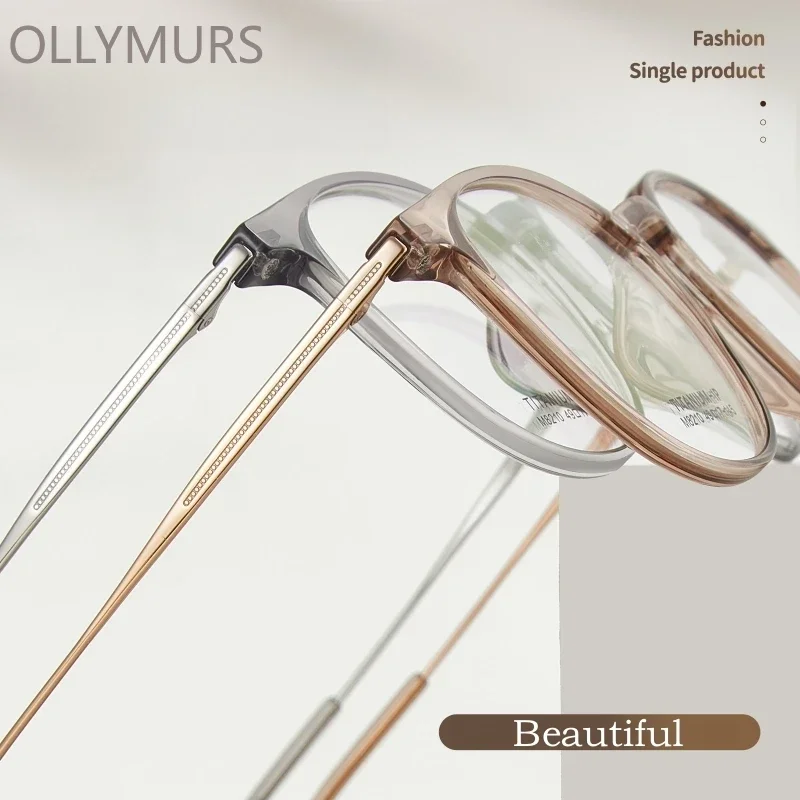 KIZN Fashion TR90 إطار نظارات من التيتانيوم النقي للنساء نظارات دائرية كلاسيكية خفيفة للغاية وصفة طبية صغيرة للرجال M8210