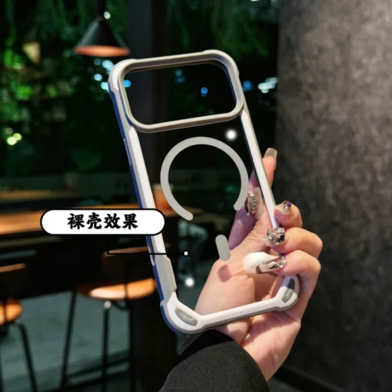 حافظة فاخرة من الأكريليك الشفاف المقاوم للصدمات لهاتف آيفون 17 Air 16 15 14 13 12 11 Pro Max 17 Pro لغطاء الشحن اللاسلكي Magsafe #2