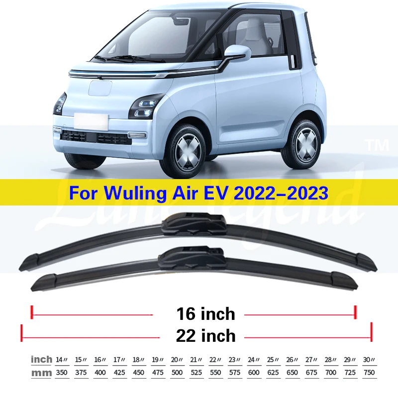 2ชิ้นสำหรับ Wuling Air EV 2022 2023ใบที่ปัดน้ำฝนรถยนต์กระจกหน้าใบปัดน้ำฝนแปรงตัดสินค้าอัตโนมัติอุปกรณ์เสริมรถยนต์22 "+ 16"