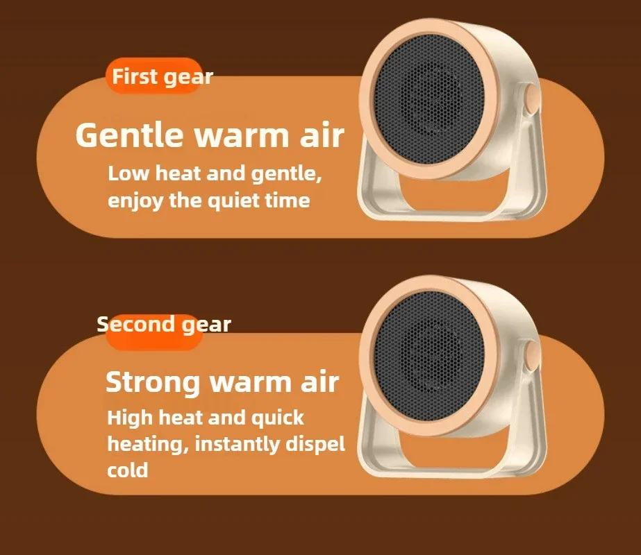Desktop Heater Household Small Quick Heat Heater Room Heating Energy Saving Low Noise Adjustable Office Electric Heat