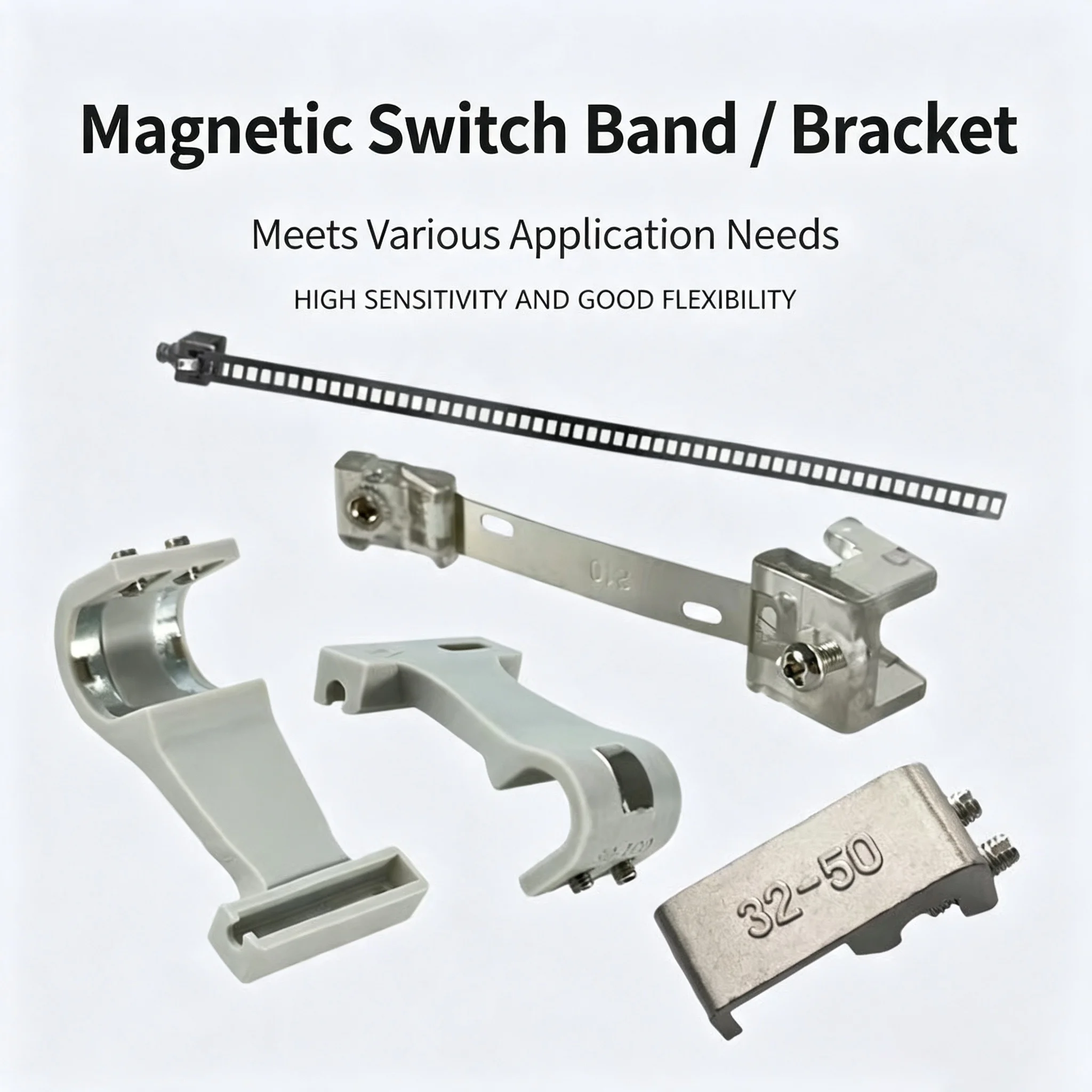 F-SC32/50/100SH PM6/8/10 Fixed Buckle Magnetic Switch SC Cylinder CS1-F/U CMSG/DMSG Stainless Steel Sensor Installation Bracket