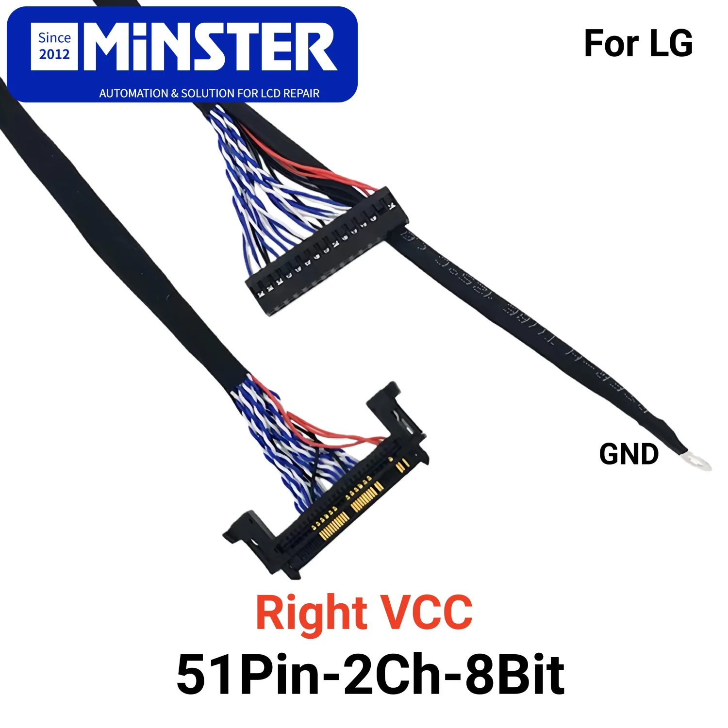 10 個 51 ピン LVDS ケーブル 2 チャンネル 8 ビット LCD LED TV