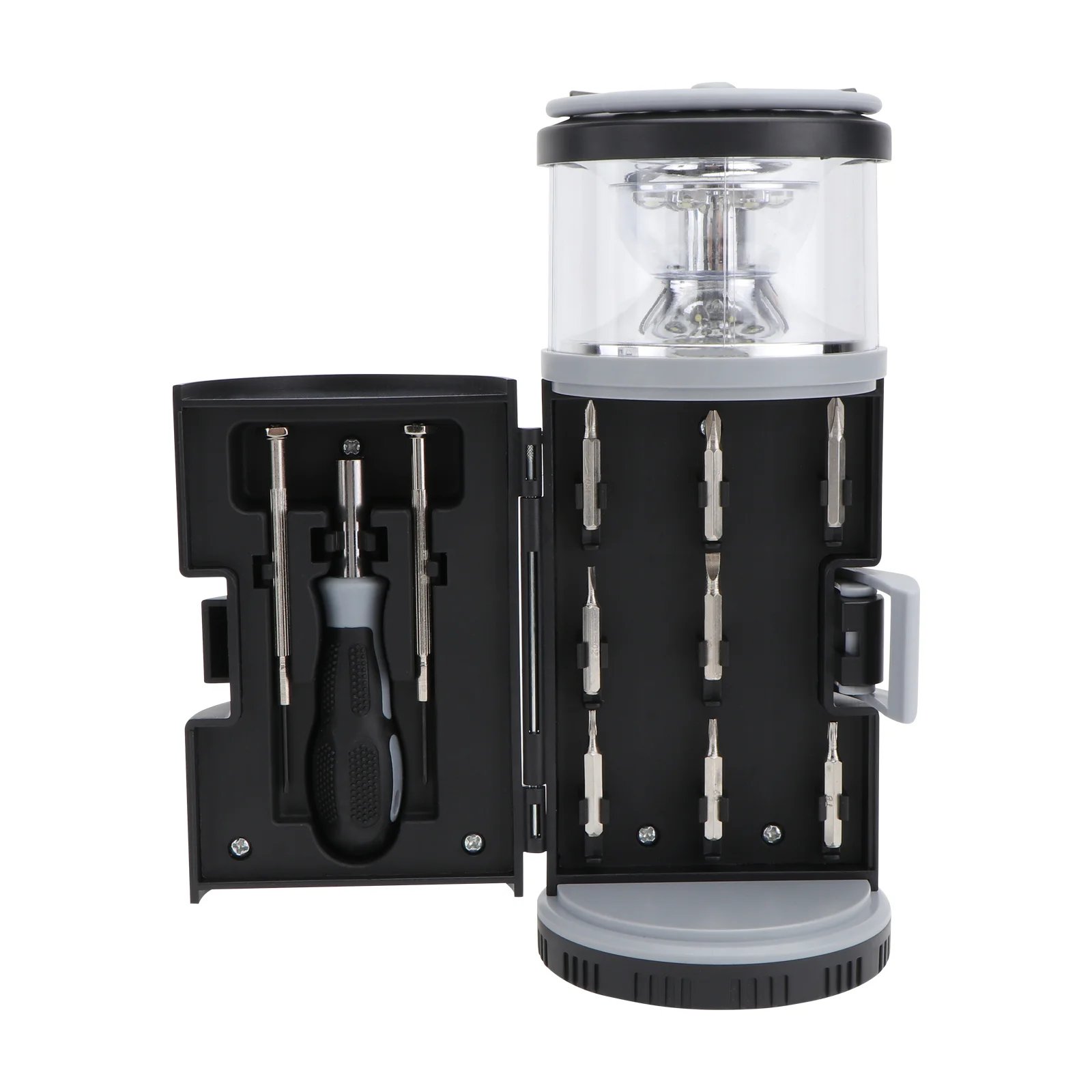 

1pc Handheld Lantern Tool Set Black Outdoor Camping Light Multipurpose Hiking Flashlight With Built-In Screwdriver Portable