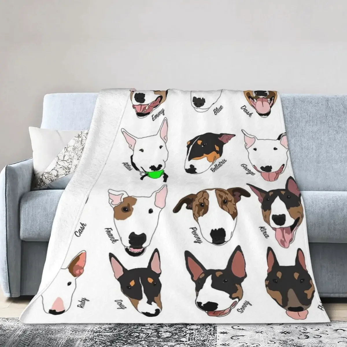 

Glasgow Bull Terrier Club Blanket Soft Warm Flannel Throw Blanket Cover for Bed Living room Picnic Travel Home Couch