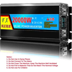 High-Power Pure Sine Wave Inverter - Convert DC 12V/24V/48V/60V/72V to AC 220V with 2600W/3600W Output for Home & Outdoor Use