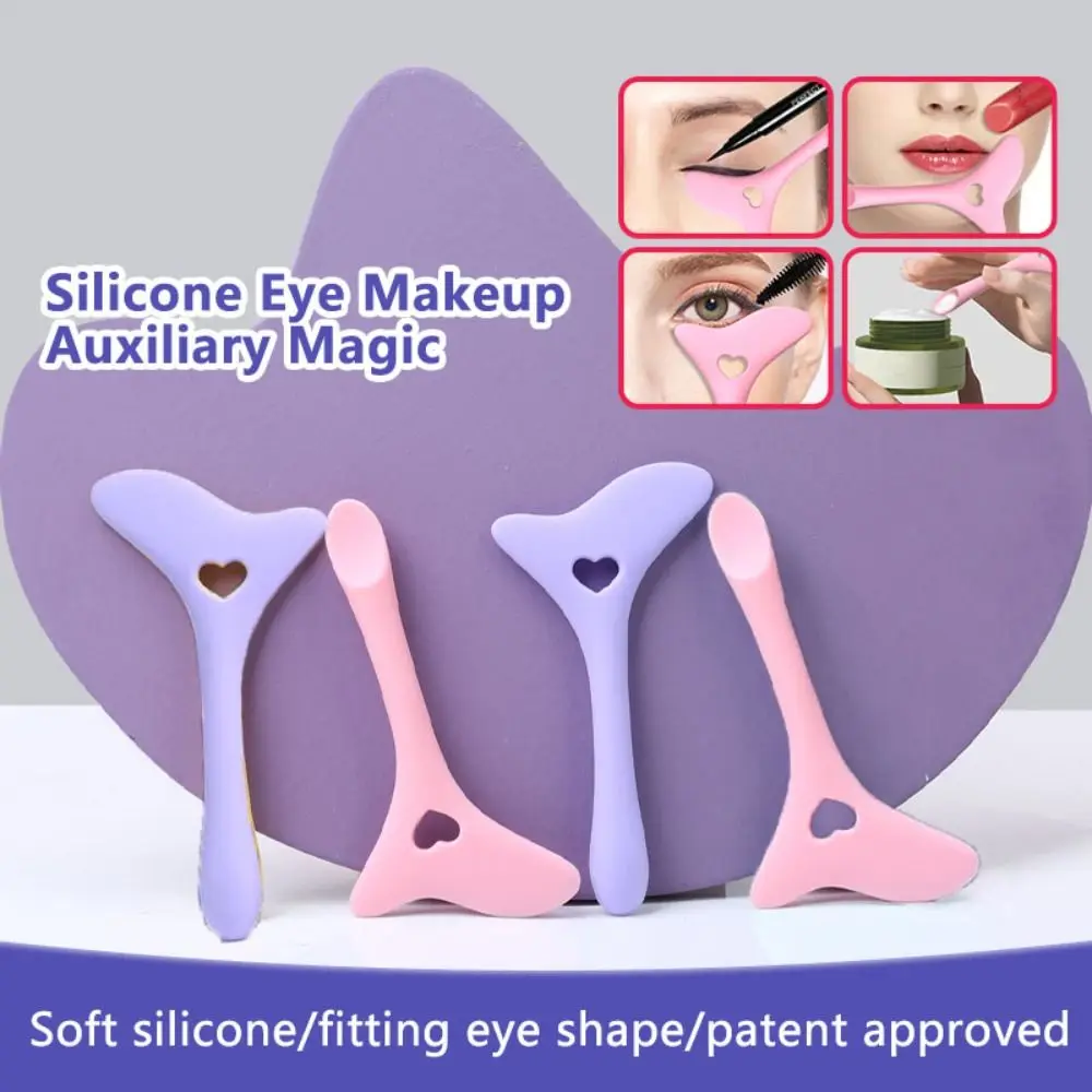 

2Pcs 2in1 Eyeliner Stencils Wing Tips Silicone Lipstick Mascara Drawing Aid Eyeshadow Reusable Eyeliner Aid Tool
