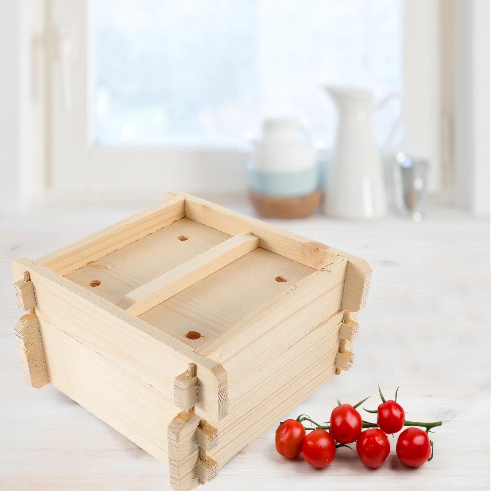 

Square Wooden Steamer Cooking Basket for Chinese Food Tool Dumpling Fish Natural Multi Function Buns Maker Lid
