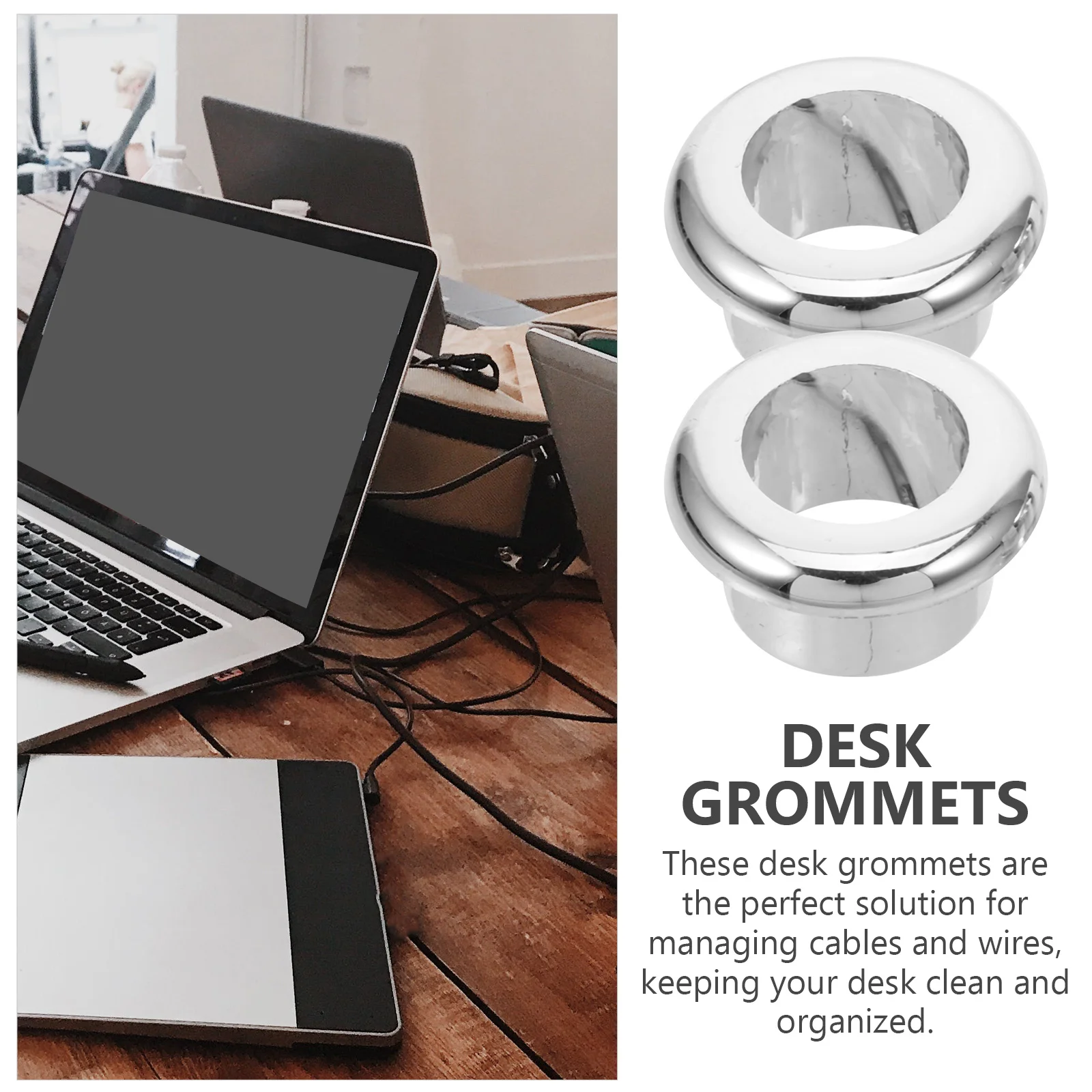 2 قطعة أغطية ثقب الأسلاك حلقات مكتبية لإدارة الكابلات حماة سلك اللمسة النهائية السلسة منظمة سطح المكتب والمكتب المنزلي