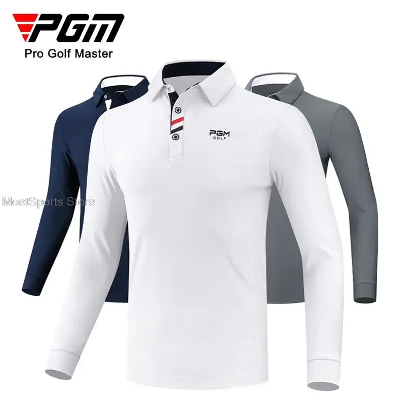 2021 Golf Shirts Men Long Sleeve Polo Shirts Autumn Warm Golf Apparel Outdoor Turn Down Collar Tops Sport Fitness Tennis Jerseys