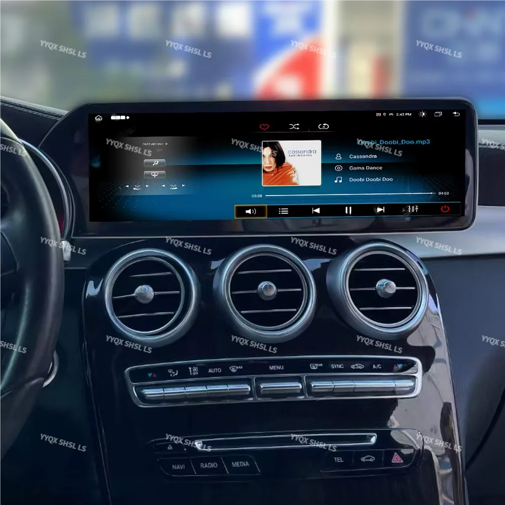 Kit intérieur de 14.9 pouces, accessoires de mise à niveau, Radio Android 14 pour Benz classe C W205 GLC X253 2015 2018 Auto