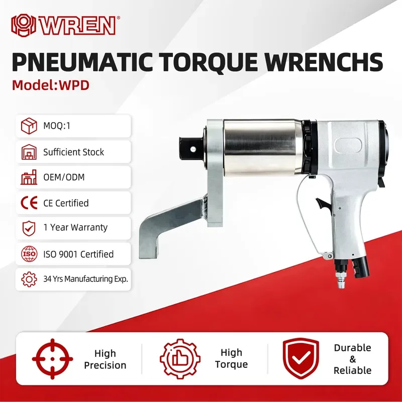 OEM Manufacturer WREN Professional Grade Industrial Pneumatic Torque Wrench 8000 Nm Max Torque High Power Easy Operation 220V