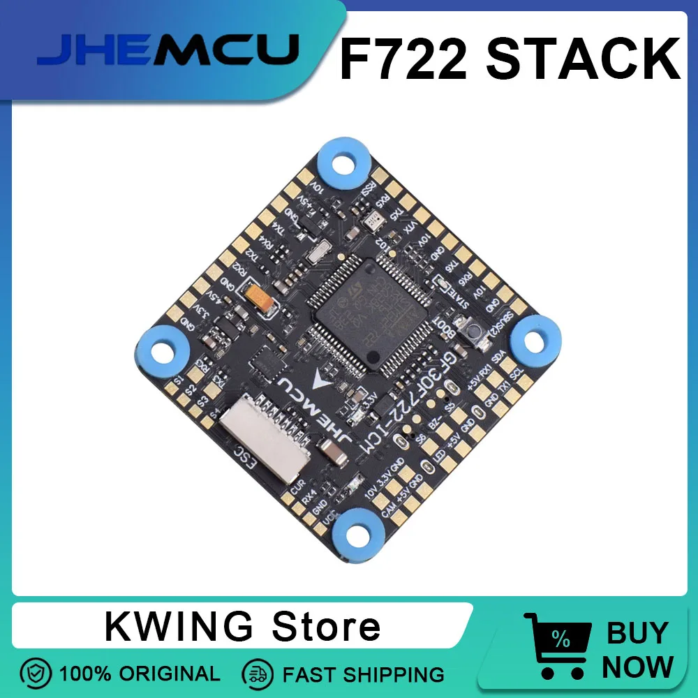 

Полетный контроллер JHEMCU F722 Stack 45A GF30F722-ICM F7 и регулятор скорости RuiBet 45A 4INI 3-6S ESC F722 для RC FPV дронов