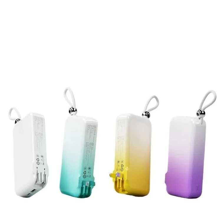 Portable plug, new self-contained cable, three-in-one mobile power supply, aircraft can bring