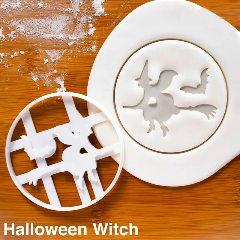 Halloween Cookie Cutters Cat Witch Biscuit Embossing Mould Halloween Dessert Baking Mold Cake Kitchen Tool trick or treat