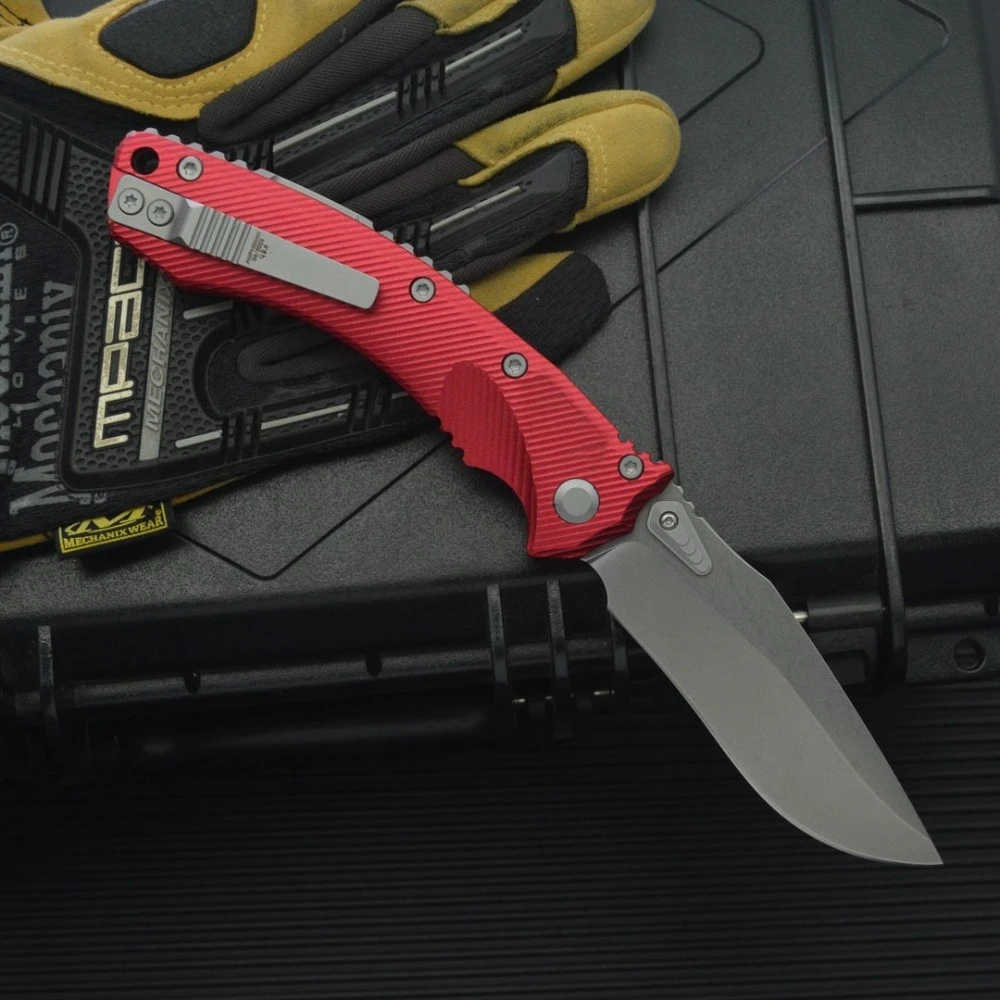 New Micro nology Amphibious Tech Folding Knife D2 Steel Sharp Portable Small Knife Outdoor Wilderness Survival Knife