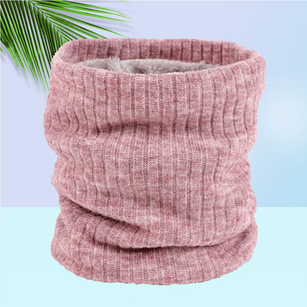 

Fleece Scarf Cover Knit Neck Warm Collar Wrap Winter One Size Soft Chunky Polyester Circle Scarf Lining Classic Colors