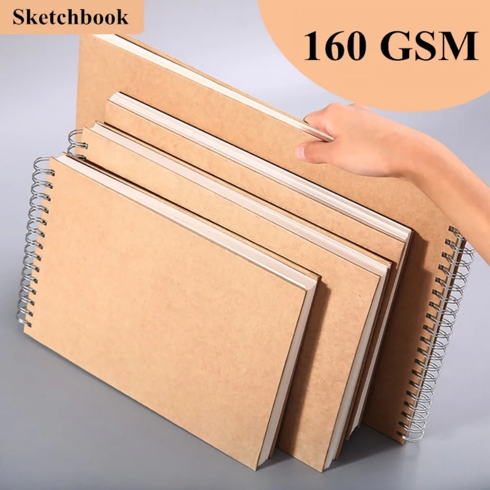Sketchbook 8K 16K A4 A5 for Art Student 30 Sheets Quality Thick Paper Cowhide Cover Coil Book Art Supplies