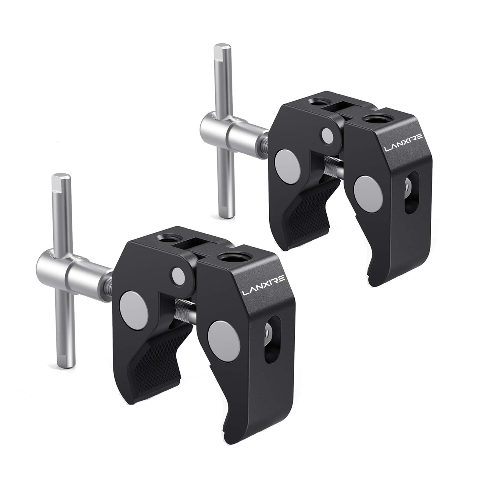 

Lanxire Clips Clamps Camera Mount Clamp with 1/4" and 3/8" Threaded Holes for Cameras, Monitor, Umbrella, Tripod, Hooks - 2Packs