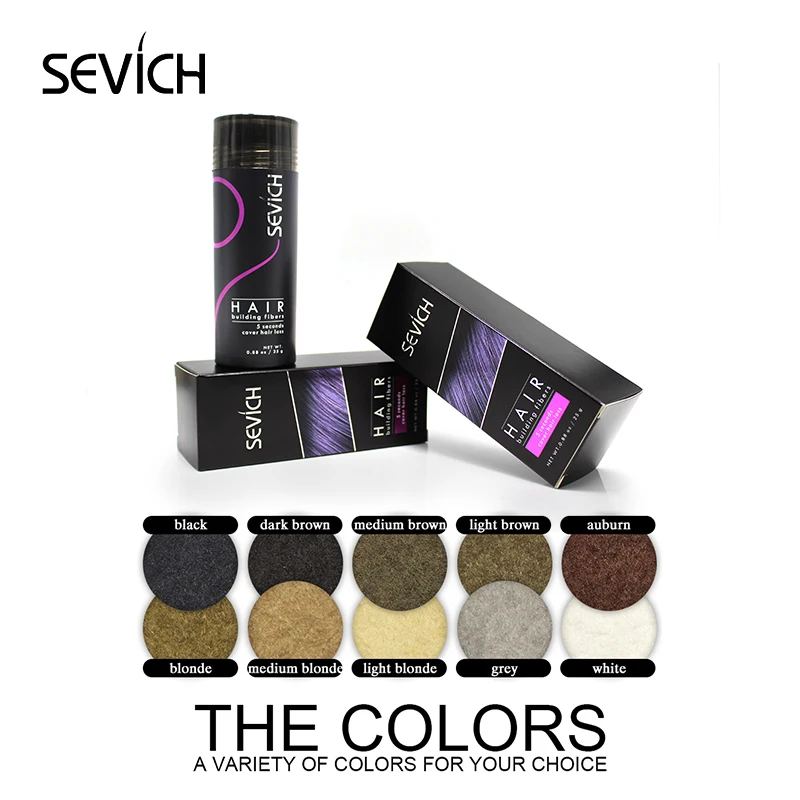 2023 Sevich 10 Colors Hair fibers Building Spray 100g Keratin Hair Fiber Refill Nozzle Applicator Pump for women